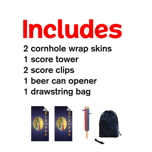 Montana Classic State Flag Cornhole Boards Wraps (Set of 2)