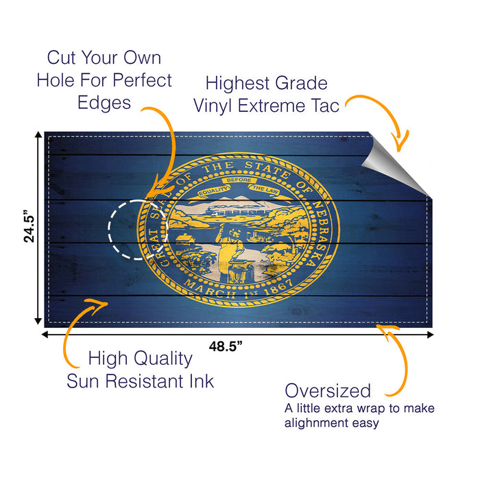 Nebraska Classic State Flag Cornhole Boards Wraps (Set of 2)