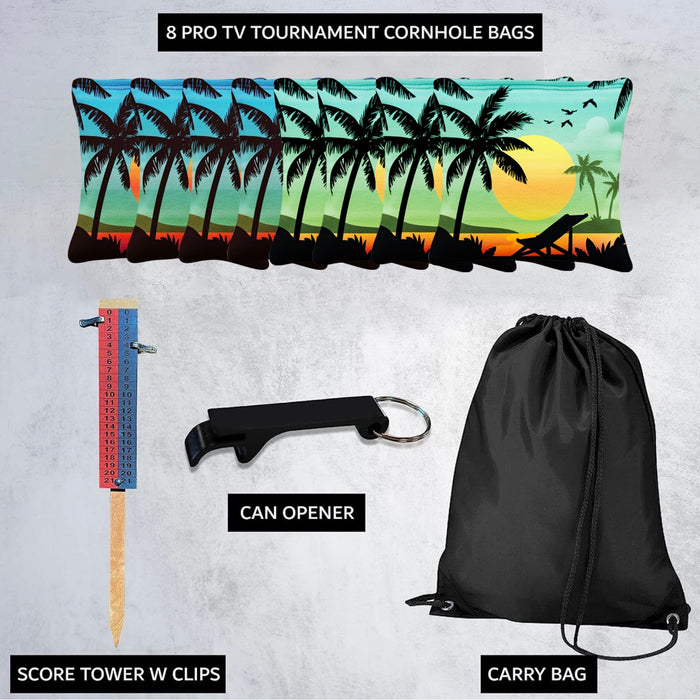 Green Blue Beach Cornhole Bags