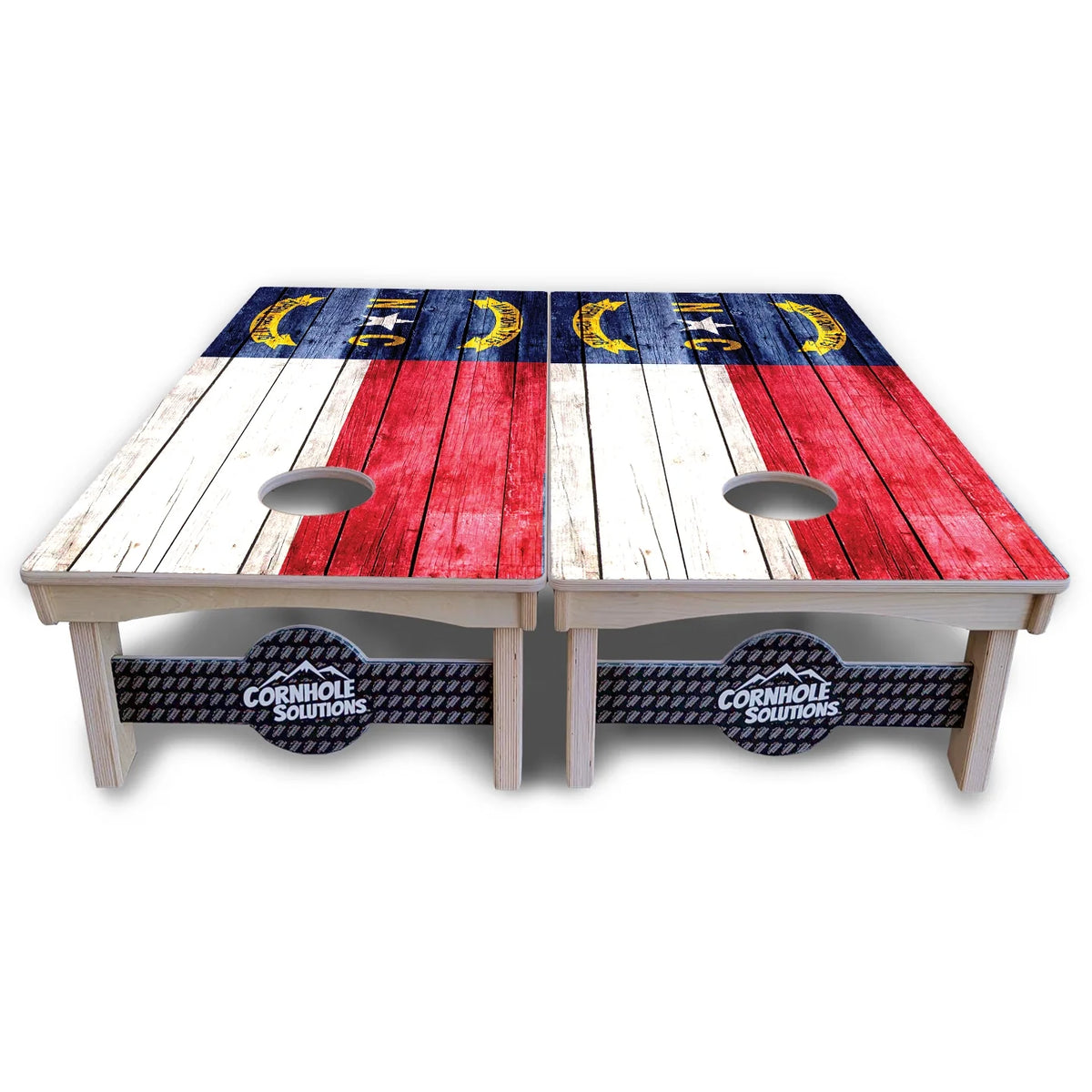 Rustic North Carolina Flag Cornhole Boards – Pro Lite or Pro Elite