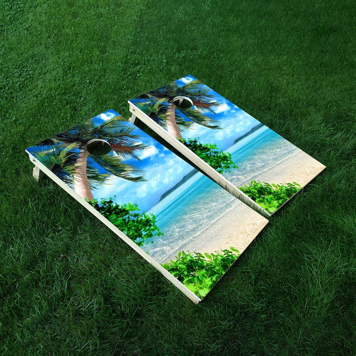 PALM OCEAN Cornhole Boards Wraps (Set of 2)