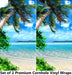 PALM OCEAN Cornhole Boards Wraps (Set of 2)
