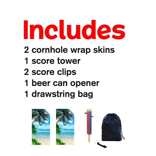 PALM OCEAN Cornhole Boards Wraps (Set of 2)