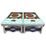 Mint Chevron Cornhole Boards – Pro Lite or Pro Elite