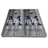 Grey Slat Wood Cornhole Boards - All Weather Series