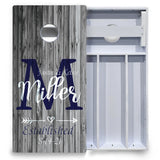 Grey Slat Wood Cornhole Boards - All Weather Series