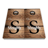 Rustic Wood Monogram Cornhole Boards – Tournament Series