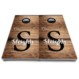 Wood Slat Name Cornhole Boards - All Weather Series
