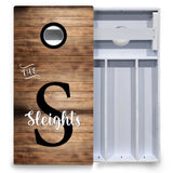 Wood Slat Name Cornhole Boards - All Weather Series