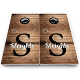 Rustic Wood Monogram Cornhole Boards – Pro Lite or Pro Elite