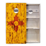 Rustic New Mexico Flag Cornhole Boards – Tournament Series
