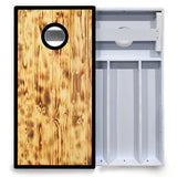 Burnt Wood Black Border Cornhole Boards - All Weather Series