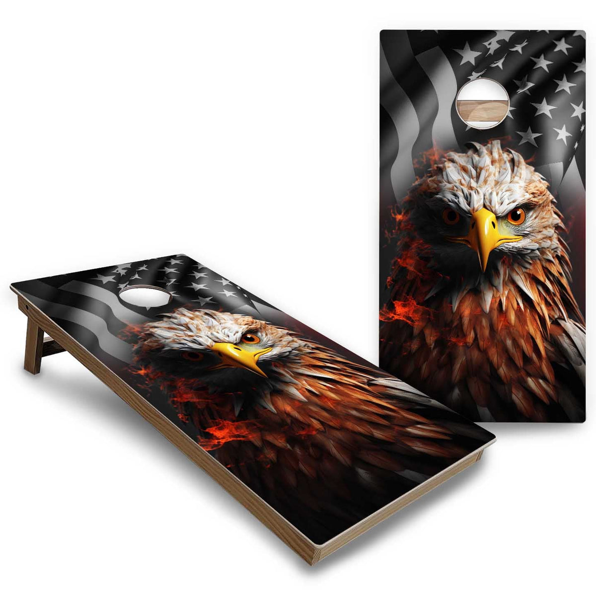 Eagle Flag Cornhole Boards - Backyard Series