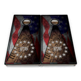Rustic & Wavy Flag Collection Cornhole Boards – Tournament Series