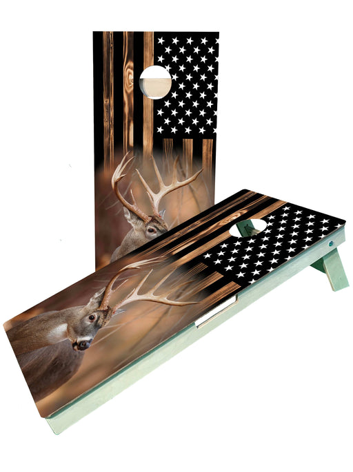 cornhole boards Buck American Flag Cornhole Boards