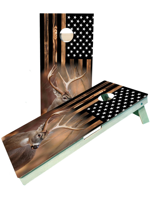 cornhole boards Buck American Flag Cornhole Boards