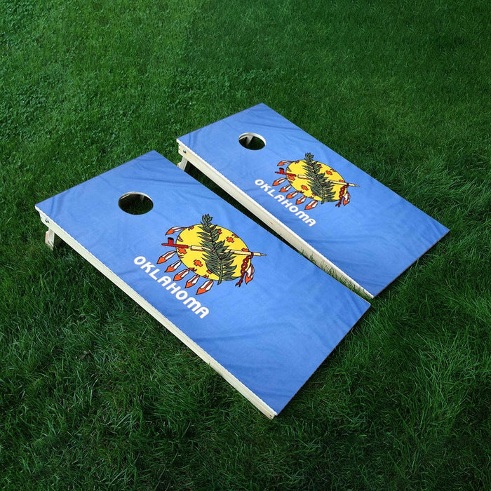 Oklahoma Classic State Flag Cornhole Boards Wraps (Set of 2)