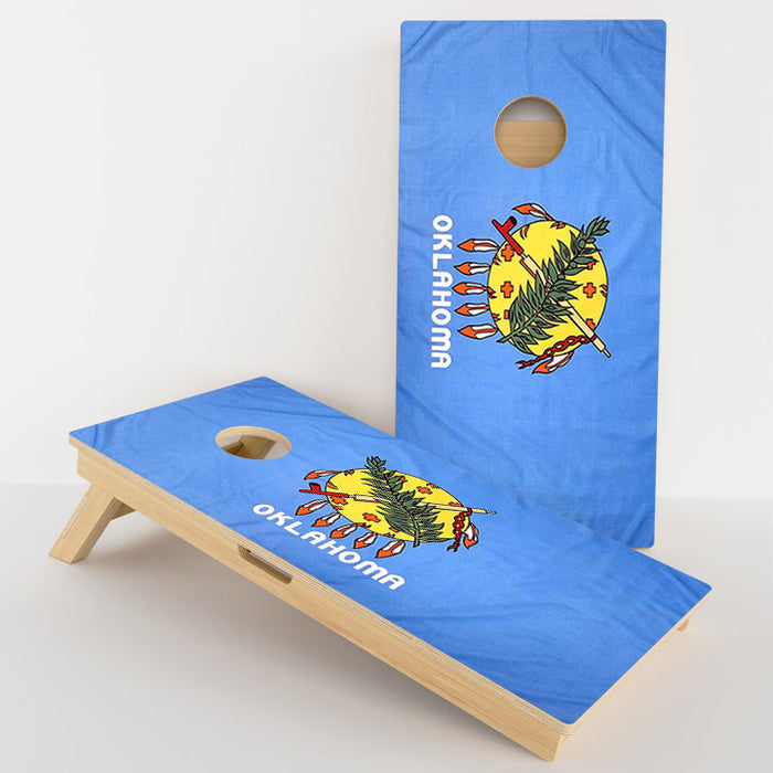 Oklahoma Flag Professional Cornhole Boards