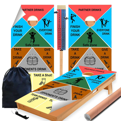 Drinking Game v2 Cornhole Boards Wraps (Set of 2)