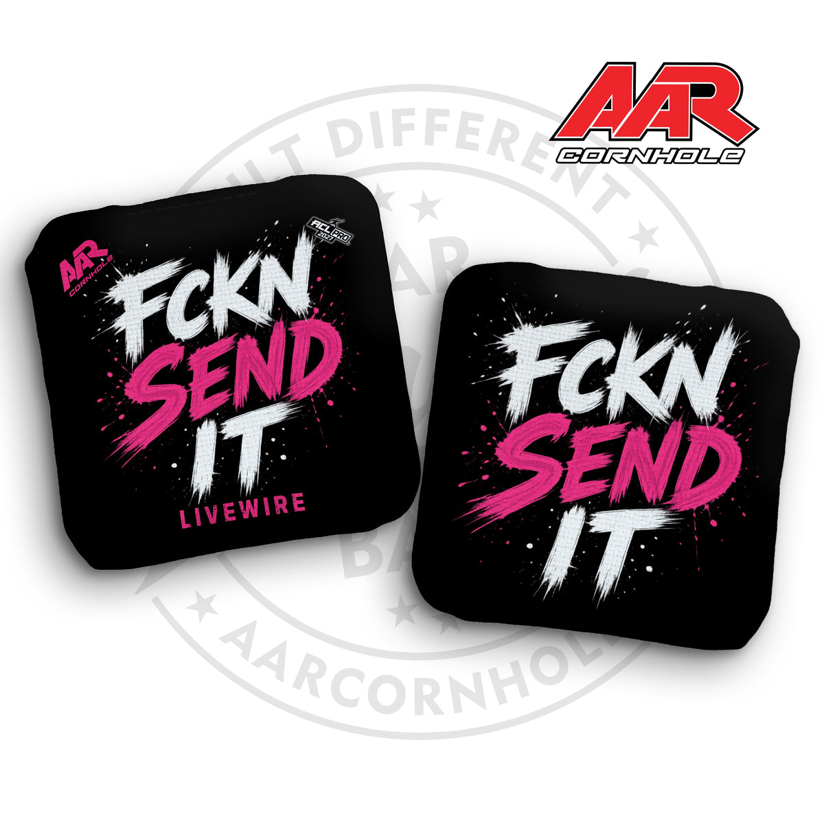 2027 AAR Livewire Cornhole Bags - FCKN SEND IT Edition - ACL Pro Stamped - SET OF 4