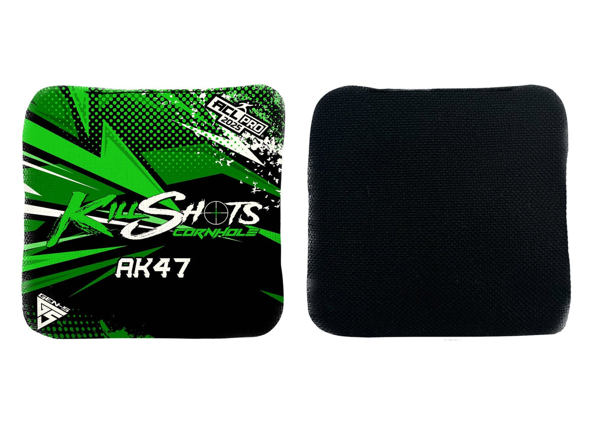 Bags ABSTRACT GREEN / Yes (+$15) Killshots Cornhole | AK47 Series | Limited Designs | 2025 ACL Pro Cornhole Bags
