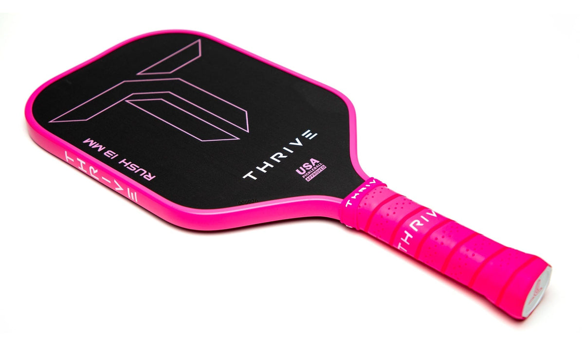 Pickleball Paddle RUSH 13  SINGLES (PINK)  Includes custom weight card, paddle cover, paddle eraser, and lead weights.