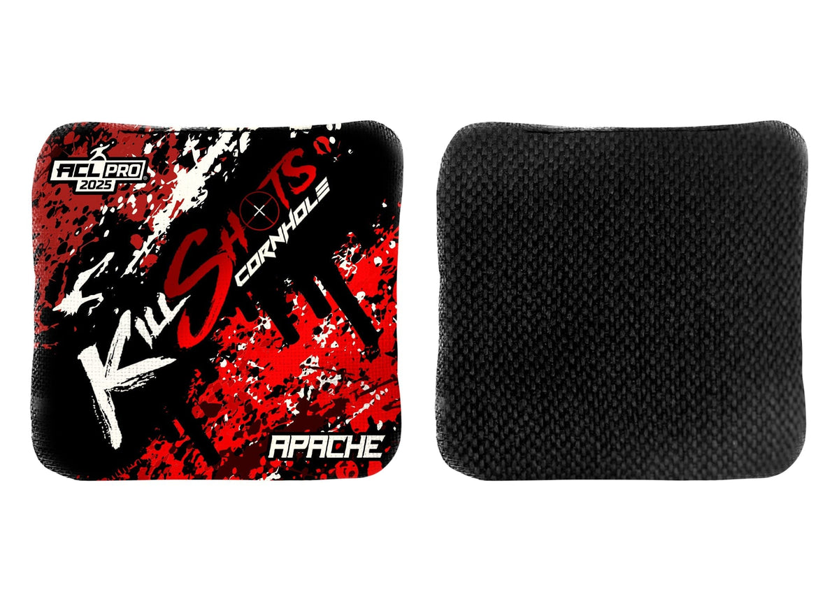 Bags Red Splatter / No Killshots Cornhole | Apache Series | Stock Designs | 2025 ACL Pro Cornhole Bags