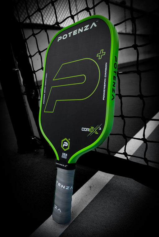 PRO Paddles P+ PowerSpin Carbon COREx3 (Neon Green, Elongated Face)