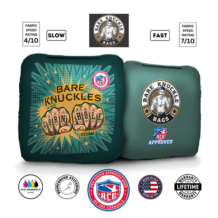 Cornhole Bags Bare Knuckle Bags - ACO Approved - Bare Knuckles - Generation 1 - Pro Cornhole Bags