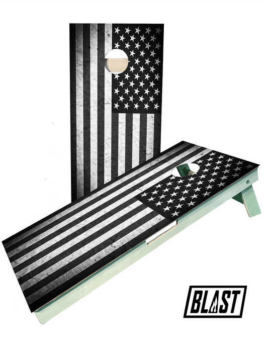 cornhole boards Black and White American Flag Cornhole Boards