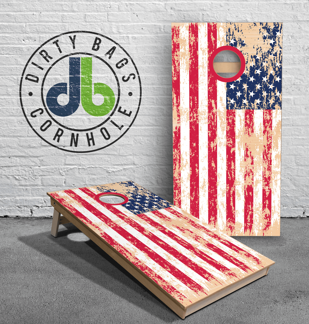 boards Professional Cornhole Boards - Distressed USA Flag