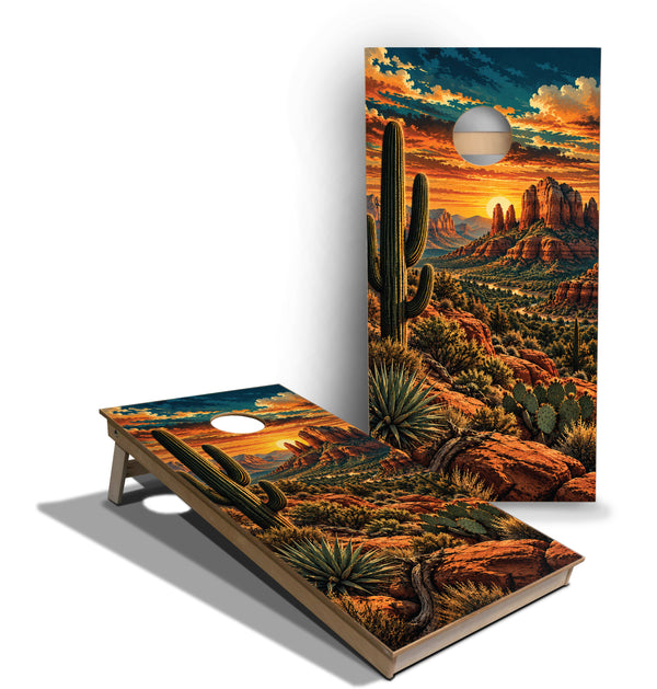 Cornhole Boards - Tournament Series - Desert Vibes Red Rock
