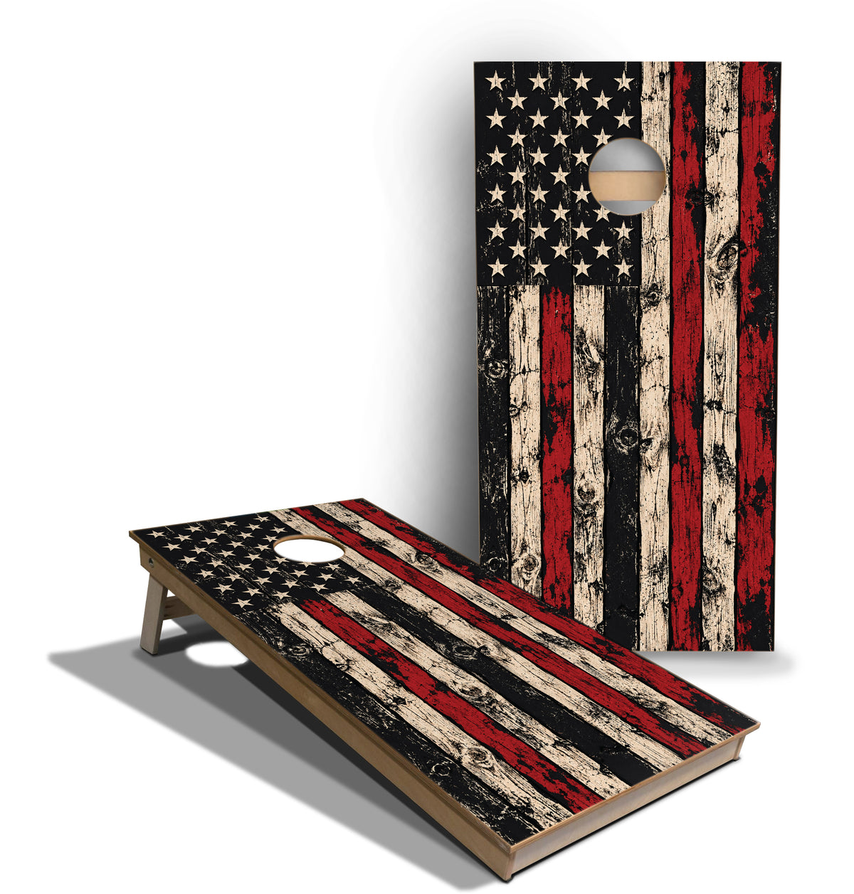Cornhole Boards - Tournament Series - Rustic Flag