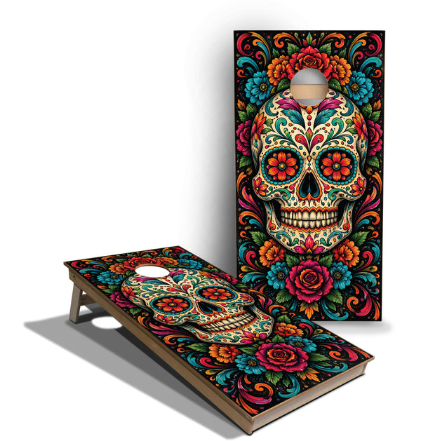 Cornhole Boards - Tournament Series - DDLM Turquoise Skull