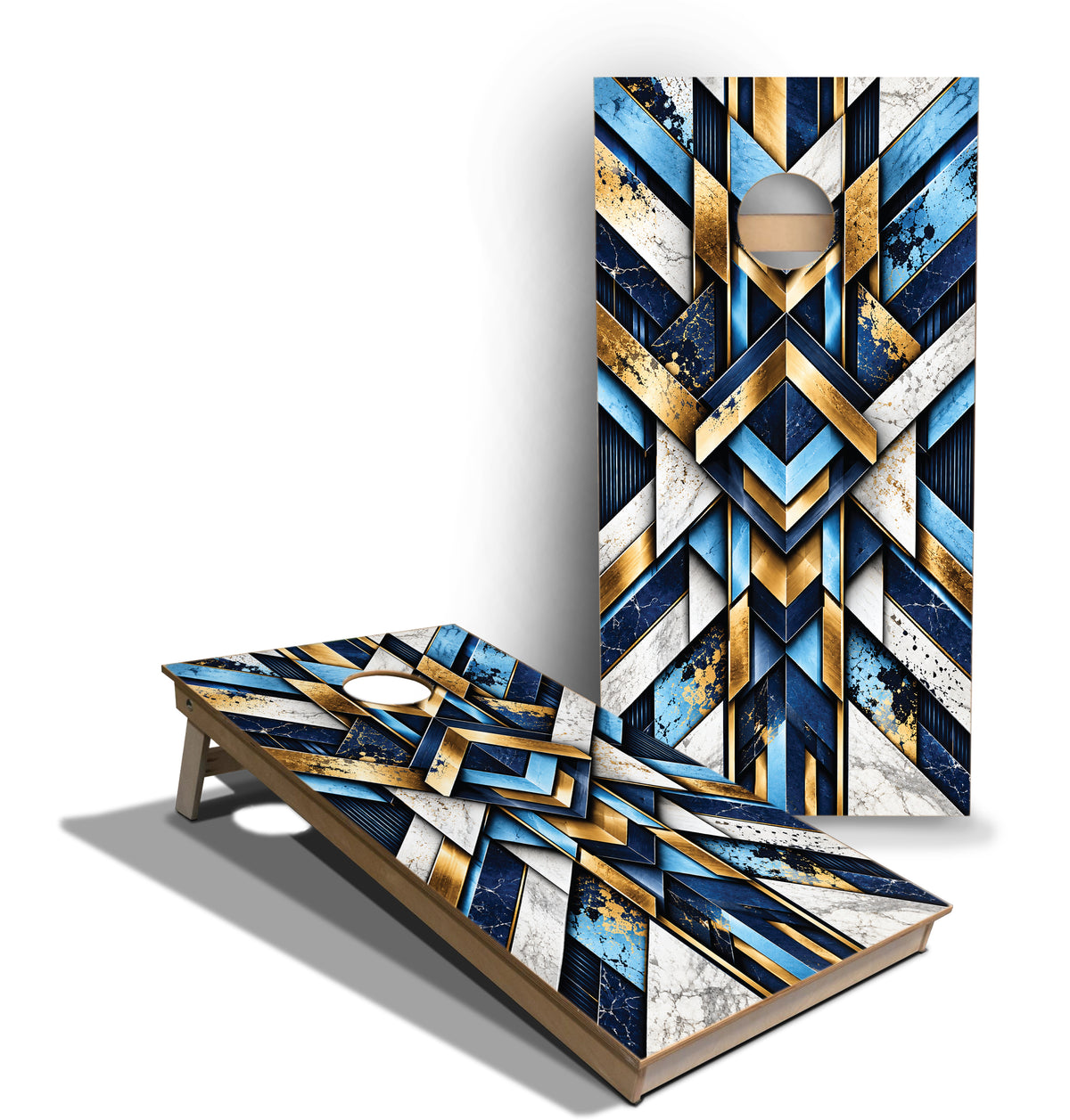 Cornhole Boards - Tournament Series - Geo Blue
