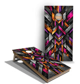 Cornhole Boards - Tournament Series - Geo Purple and Gold