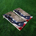 Brick with Flag Cornhole Boards Wraps (Set of 2)