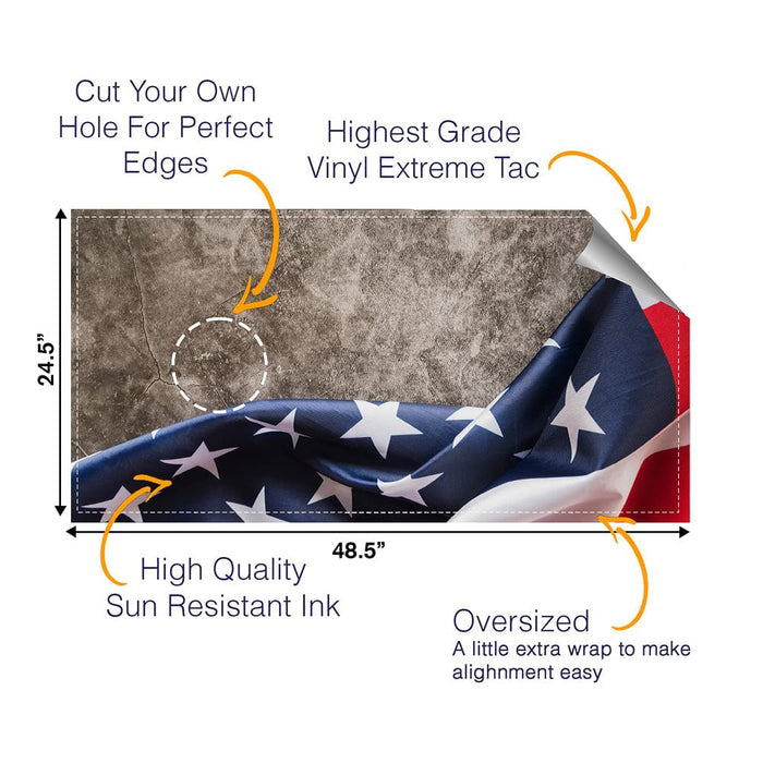 Brick with Flag Cornhole Boards Wraps (Set of 2)