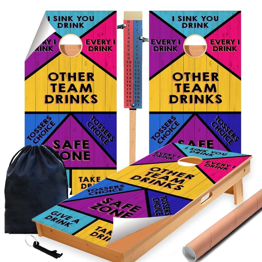 Drinking Games Cornhole Boards Wraps (Set of 2)