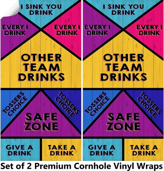 Drinking Games Cornhole Boards Wraps (Set of 2)
