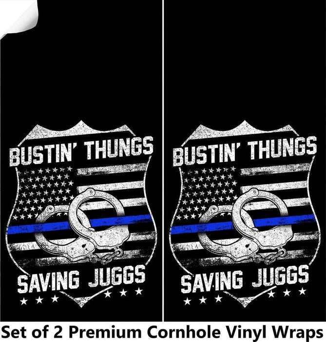 Bustin's Thungs Cornhole Boards Wraps (Set of 2)