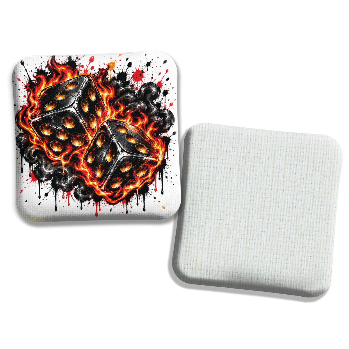 Hybrid Carpet Cornhole Bags - Speed Profile 5/8 - Fire Dice