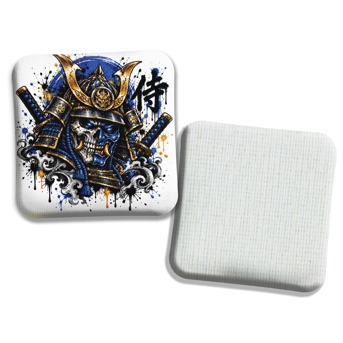 Hybrid Carpet Cornhole Bags - Speed Profile 5/8 - Samurai on White