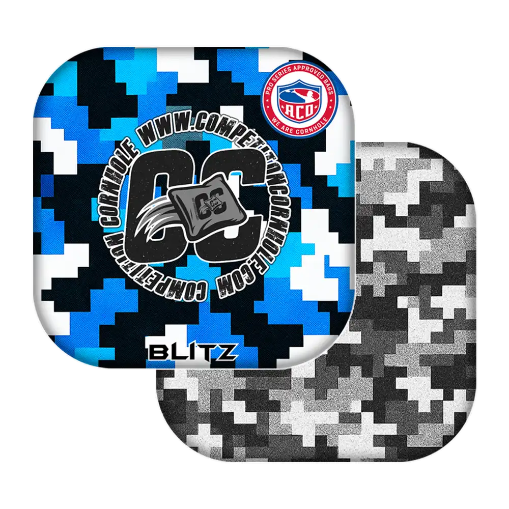 Cornhole Bag Blitz / ACO Stamped / Blue Digi Camo Series | Tournament & Backyard Edition Cornhole Bags | Competition Cornhole