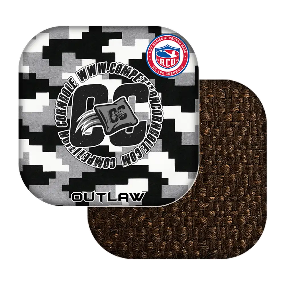 Cornhole Bag Outlaw / ACO Stamped / Gray Digi Camo Series | Tournament & Backyard Edition Cornhole Bags | Competition Cornhole