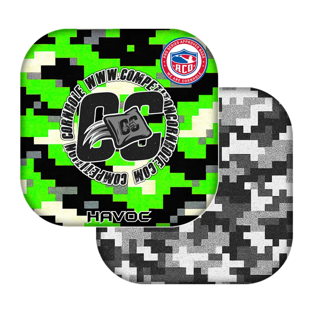 Cornhole Bag HAVOC / ACO Stamped / Green Digi Camo Series | Tournament & Backyard Edition Cornhole Bags | Competition Cornhole