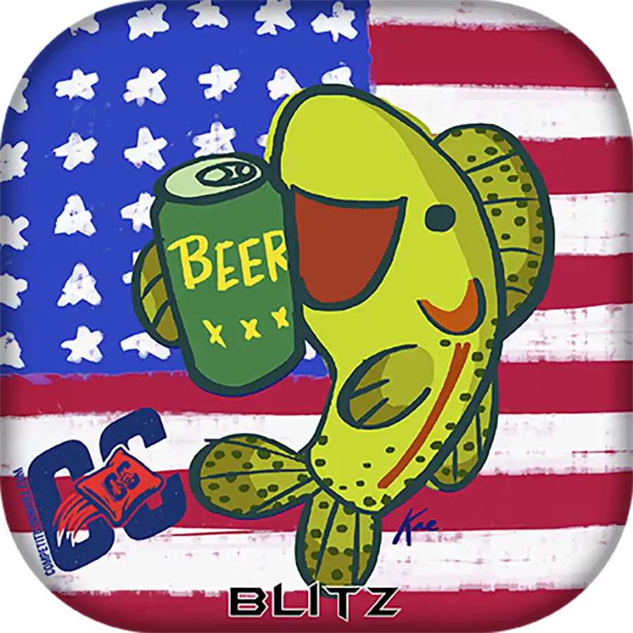 Cornhole Bag No Stamp Blitz Series – Red White & Brew | Competition Cornhole Bags | ACO Approved
