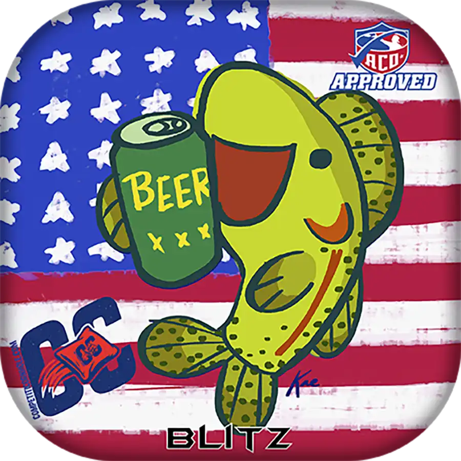 Cornhole Bag ACO Stamped Blitz Series – Red White & Brew | Competition Cornhole Bags | ACO Approved