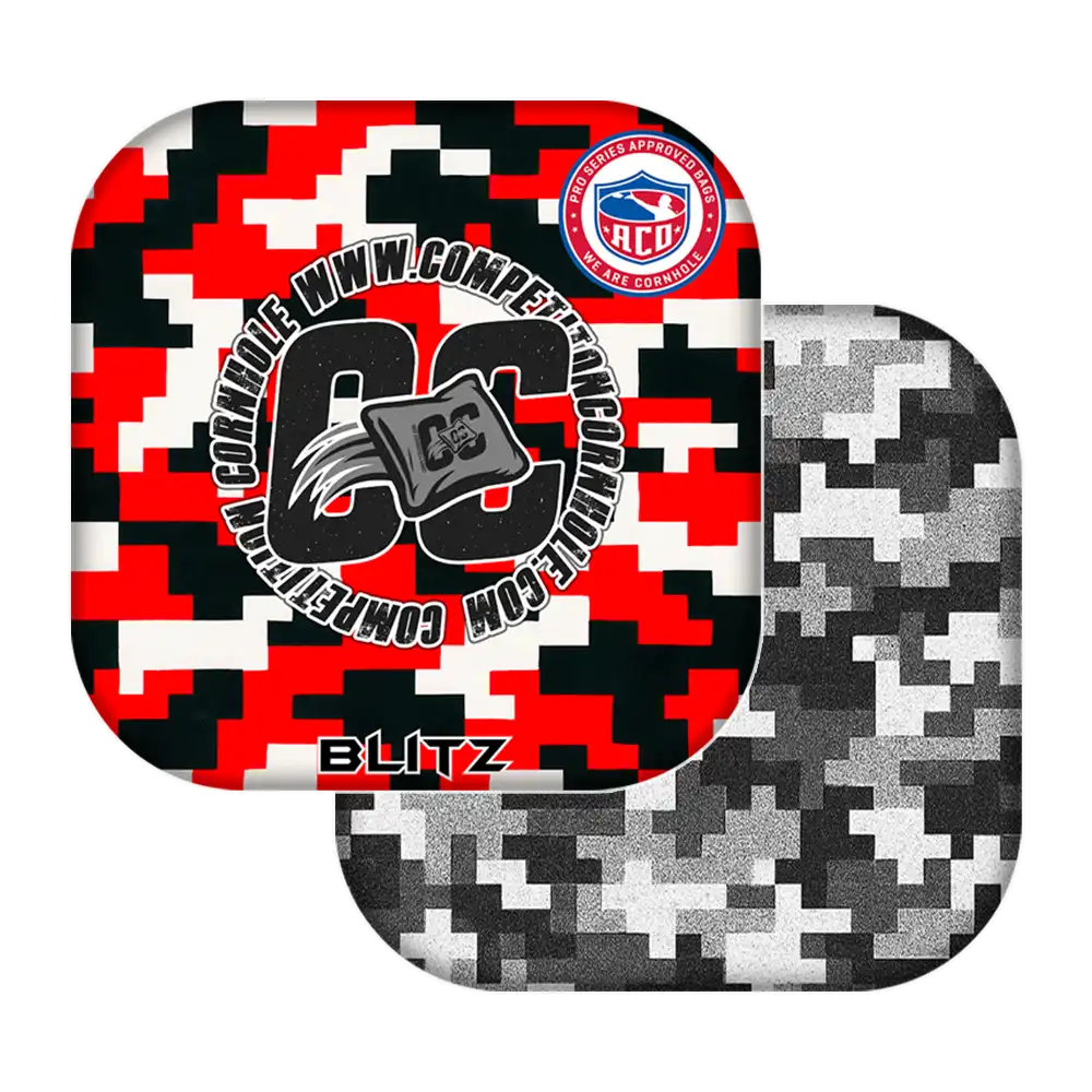 Cornhole Bag Blitz / ACO Stamped / Red Digi Camo Series | Tournament & Backyard Edition Cornhole Bags | Competition Cornhole