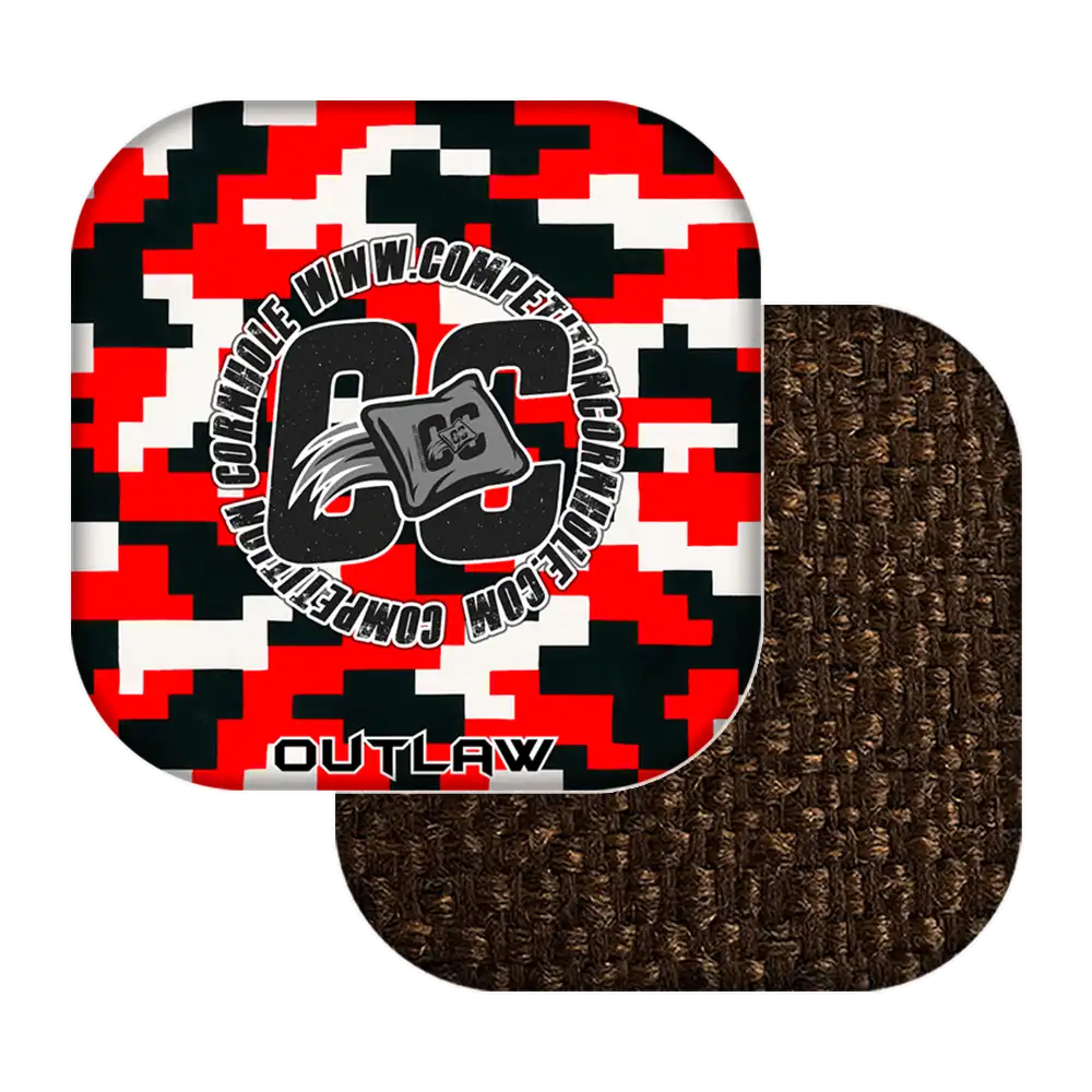 Cornhole Bag Outlaw / No Stamp / Red Digi Camo Series | Tournament & Backyard Edition Cornhole Bags | Competition Cornhole